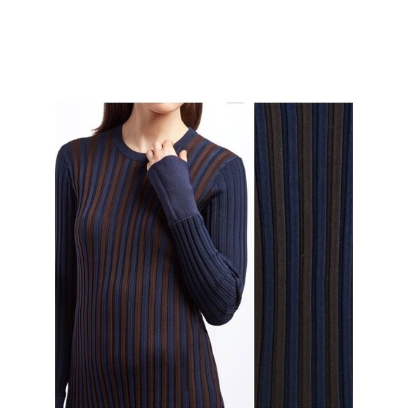 Carlisle Women Lucia Silk Knit Long Sleeve Stretch Ribbed Sweater Top Size XS - Picture 2 of 9